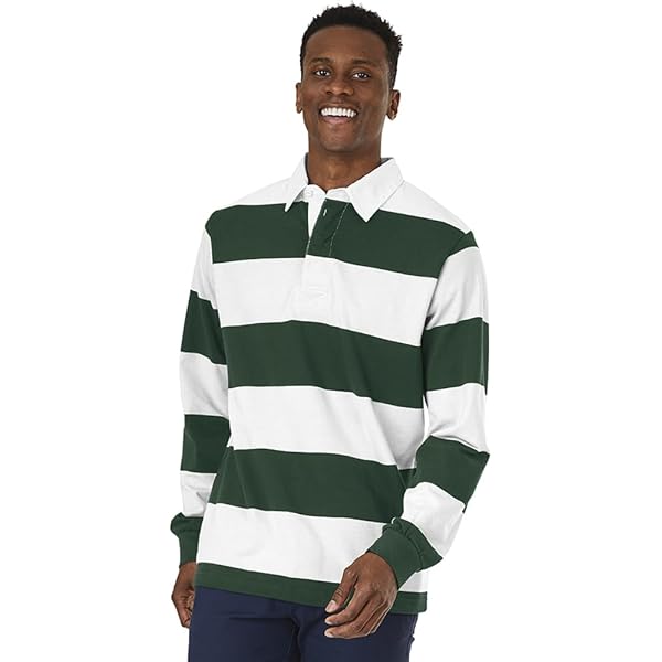 Lansdowne Rugby Shirt Mens XXL Green Stripe Heavyweight Long