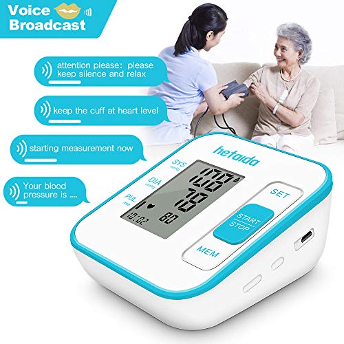 Blood Pressure Monitors for Home Use Upper Arm,Heart Pulse Rate Monitoring Meter with Cuff 22-40cm, 2×120 Sets Memory