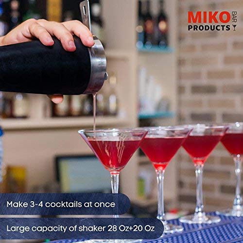 Home Bartender Kit - Cocktail Shaker Bar Set - Includes Bar Tools & Bartender Accessories: Boston Cocktail Shaker,Muddler,Strainer,Jigger,Bar Spoon,Corkscrew and Bonus Recipes EBook