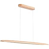 YISDESIGN 51" 36W Wood LED Linear Pendant Light Fixture Led Dining Room Light Dimmable Hanging Light Fixture for Dining Room 