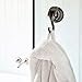 2 Pack | Powerful Push and Lock Stainless Steel Metal Kitchen, Shower, Bathroom Organizer, Towel Coat, Swivel Suction Hook Holds up to 13 lbs in Black Nickel