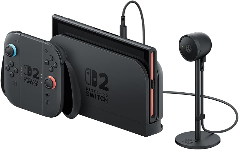 Câmera HD Nintendo Switch 2 com microfone integrado e conexão USB-C