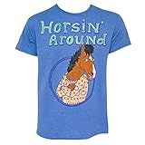 BoJack Horseman Horsin Around Men's T-Shirt - XL Blue
