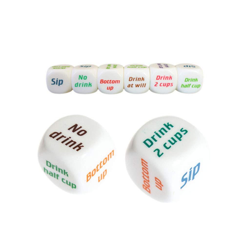 FakMe 1PCS Color Printing Dice Drinkers\' Wager Game Dice Great for Families Games/Birthday/Evening Party/Friends Dinner/Gifts (1\'\', Color)