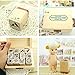 Youkwer 12 Pcs Mini Cute Wooden Rubber Stamps DIY Diary Stamps Set with Wooden Box