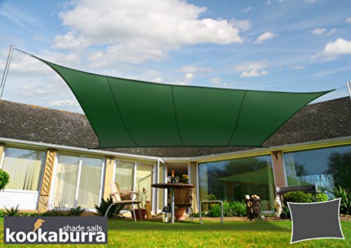 Kookaburra Wasserfest Sonnensegel Grün Wasserabweisend Imprägniert Wetterschutz 98% UV Schutz für Garten Terrasse und… – Bild 4