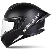 STICKY DUDE No Face No Case Motorcycle Helmet Sticker Biker Rider, 8.66x1.32in (White)
