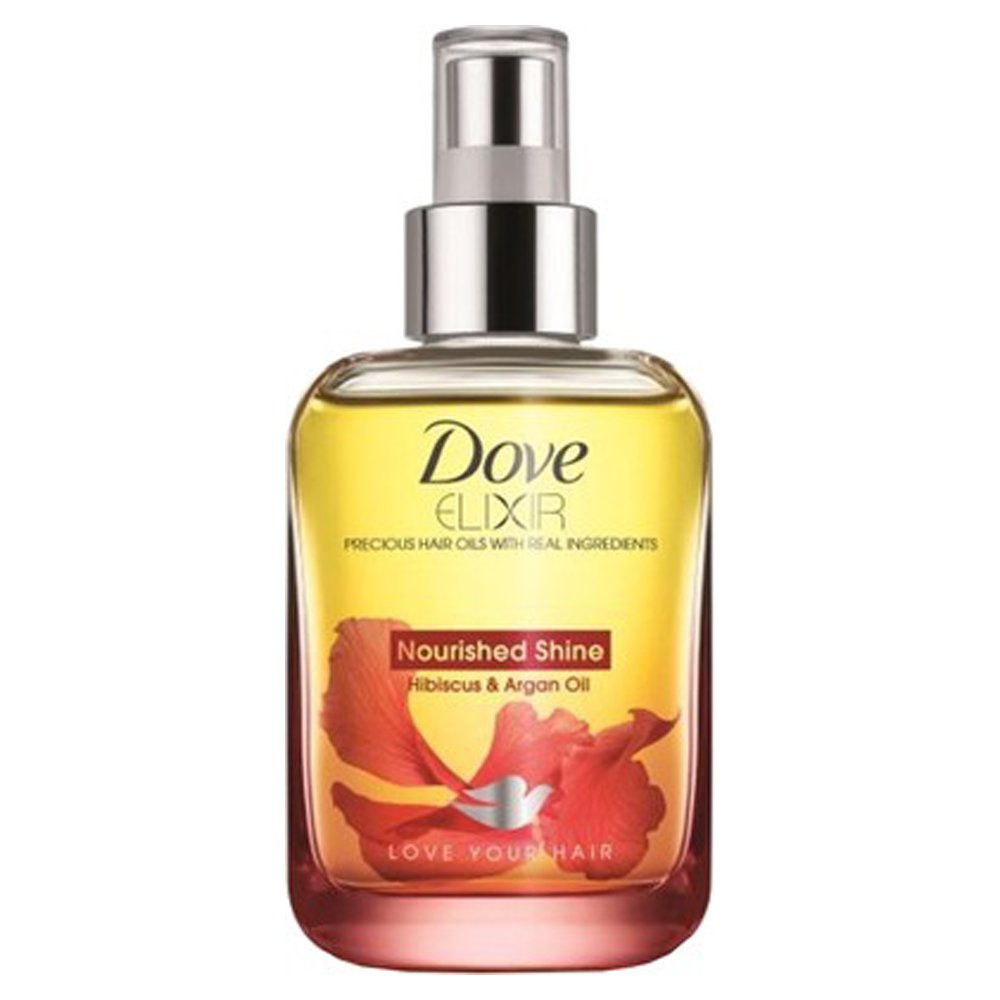 Buy Dove Elixir Nourished Shine Hibiscus and Argan Hair Oil, 90ml