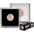 BCW 2x2 Coin Snap - 25 ct Penny Holder | Archival Safe Coin Protector | Crystal Clear Polystyrene Coin Display Case | Ideal for US Lincoln Penny | Coin Holders for Collectors