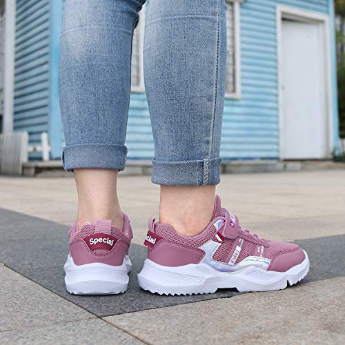 Vivay Kids Girls Sneakers Lightweight Casual Athletic Tennis Walking Shoes for Girls (Little Kid/Big Kid) Pink Size 2 Little Kid