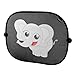 Siluno Elephant Design Protective Sun Shade for Car Side Window Car Sun Protector with Suction Cups for Children Baby Adults Roof Window Sun Visor Black UV - with 2 Year