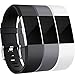 Maledan Bands Replacement Compatible with Fitbit Charge 2, 3-Pack, Black/White/Gray, Small