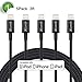 Xcords(TM) 5Pack 3ft 8 Pin Lightning to USB Cable Data Syncing Cord Compatible with iPhone 7/ 7 Plus/6/ 6 Plus/ 6s/ 6s Plus /5/5s/5c/SE/iPad/iPod/Beats Pill+(Black)