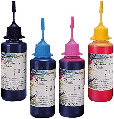 INKMATE 50ml Refill Ink for HP 564 Ink Cartridge 4 Bottle Dye Ink for HP Photosmart Printer