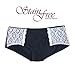 Anigan StainFree 2 Pack Cut and Sew Hipster Wide Lace Trim Period Panty - Black