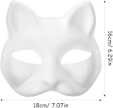 COHEALI 15pcs Blank Paper Mache Cat Masks Hand Painted Masquerade DIY Unpainted view 6