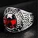 HIJONES Men's Stainless Steel United States Army Ring with Stone