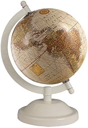 Educational 5 Inches Diameter Vintage World Earth Desktop Antique Gift Office Home Decor Beige Decorative Globe