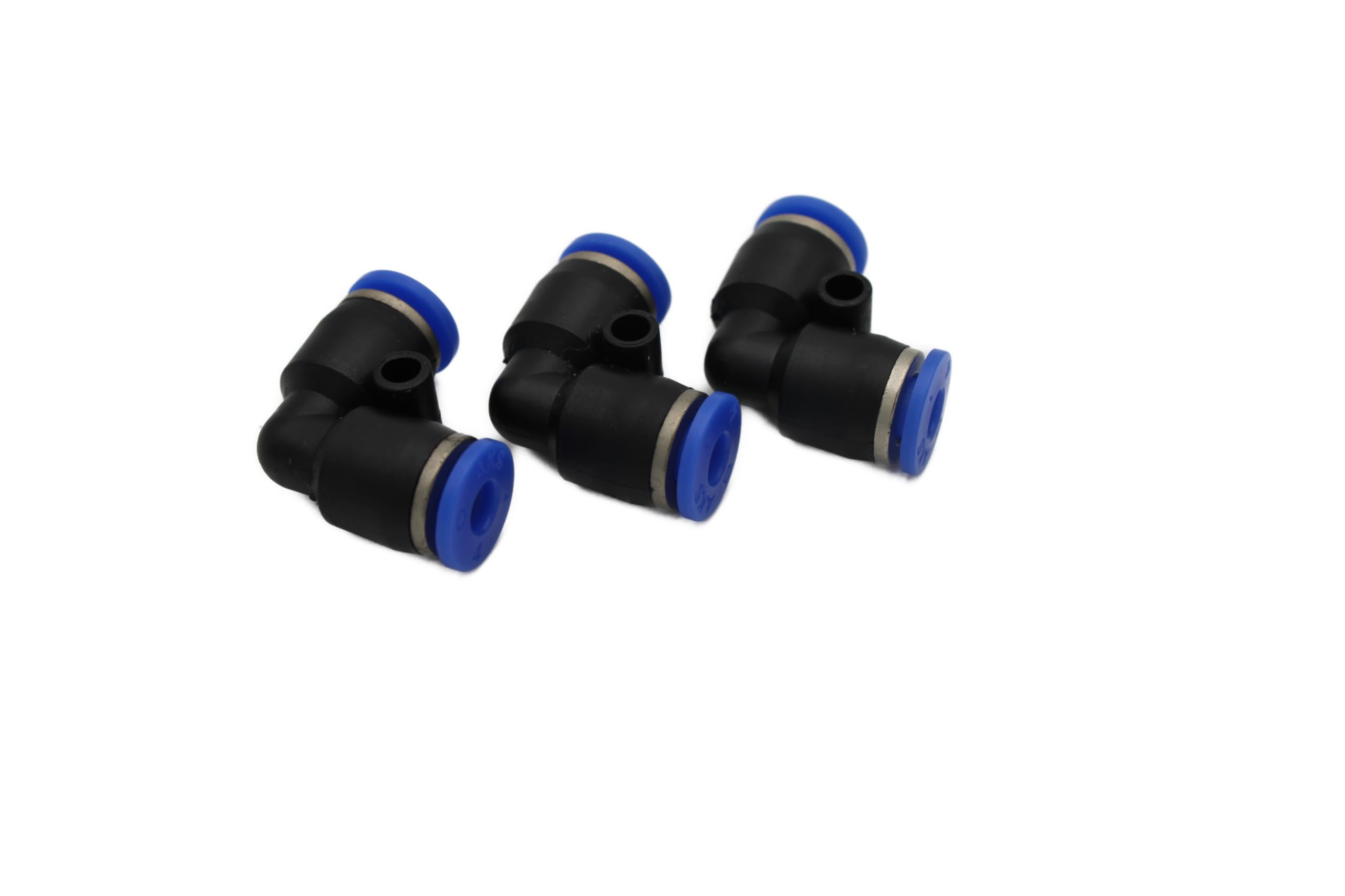 4 mm IQS Pneumatic Angle Connector 90° Pack of 3 - Hose Connector Compressed Air Connector