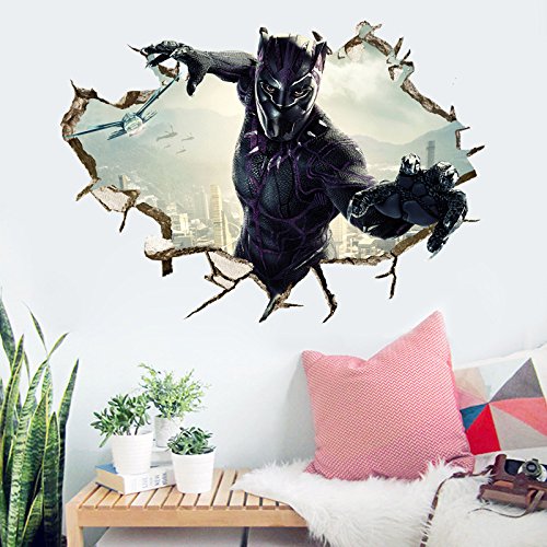 Black Panther Wall Decal Cartoon 3D Marvel Wall Stickers Avengers