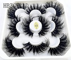 HBZGTLAD new 5 Pairs 25 mm 3d Mink Lashes Bulk Faux