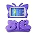 Tading Kids Case for Samsung Galaxy Tab A 7.0, Children Friendly Lightweight and Shockproof EVA Foam Full Protection Stand Cover for SM T280 T285 (Not Fit SM Tab A 10.1/9.7/8.0) Cute Butterfly/Purple