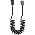 90 Degree Coiled USB Type C Cable,AICse USB A to USB C Cable (5.9ft 60W) Scalable Spring PD Type C Charging Cable for MacBook Pro 2020, iPad Pro, iPad Air 4, Galaxy S20, Switch, Pixel, Other USB C