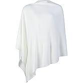 Fomolom Women Ponchos Sweater Versatile Lightweight Solid Knitted Shawl Wrap Scarf Cape Accessories for Womens