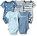 Calvin Klein Baby 5 Pack Bodysuits Boys, Grey/Blue, 3/6M
