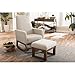 Baxton Studio Yashiya Mid Century Retro Modern Fabric Upholstered Rocking Chair, Light Beige