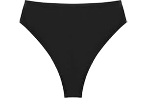 Colloyes Women's High Waisted High Cut Thong Bikini Bottom