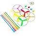 HYSTYLE Dragonfly Toy Plastic Twisty Flying Saucers Spinning Shooter Flying Disc Toys for Children - Package of 20 Assorted Colors