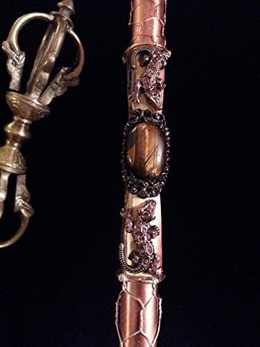 ROTA Magic Wands 17" 'Dyanos' Copper, Quartz, Crystal &amp; Obsidian for Wicca, Pagan, Magic, Reiki, Meditation and Altar Decor