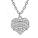 Volleyball Gifts Heart Pendant Necklace Women Girl - Charm Silver Jewelry White Crystal