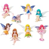 BLAPNK 8 Pcs Tinkerbell Figure Cake Topper Doll Toys Party Decorations Miniature Princess Fairies Figurines Fairy Garden Angel Accessories Ornaments Outdoor Decor Birthday Gifts for Girls