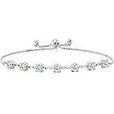 Gem Stone King Infinity Tennis Bracelet for Women in 925 Sterling Silver | 4.5MM Round Gemstone Birthstones | Adjustable Bolo Bracelet For Women | Easy-On Easy-Off | Fine Jewelry for Her Mom Wife