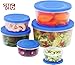 MILTON Mixing Bowl Set with Lids; Kitchen Food Storage Containers, Plastic Airtight Nesting Stackable Meal Prep, 6 Bowls & 6 Covers; No Spill Leakproof Lightweight - for Baking, Salad, Picnic (Blue)