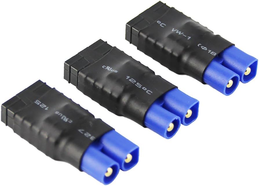 OliYin 3pcs/lot Male EC3 Losi to Female TRX Connector Adapter for Revo LiPO Battery(pack of 3), Small