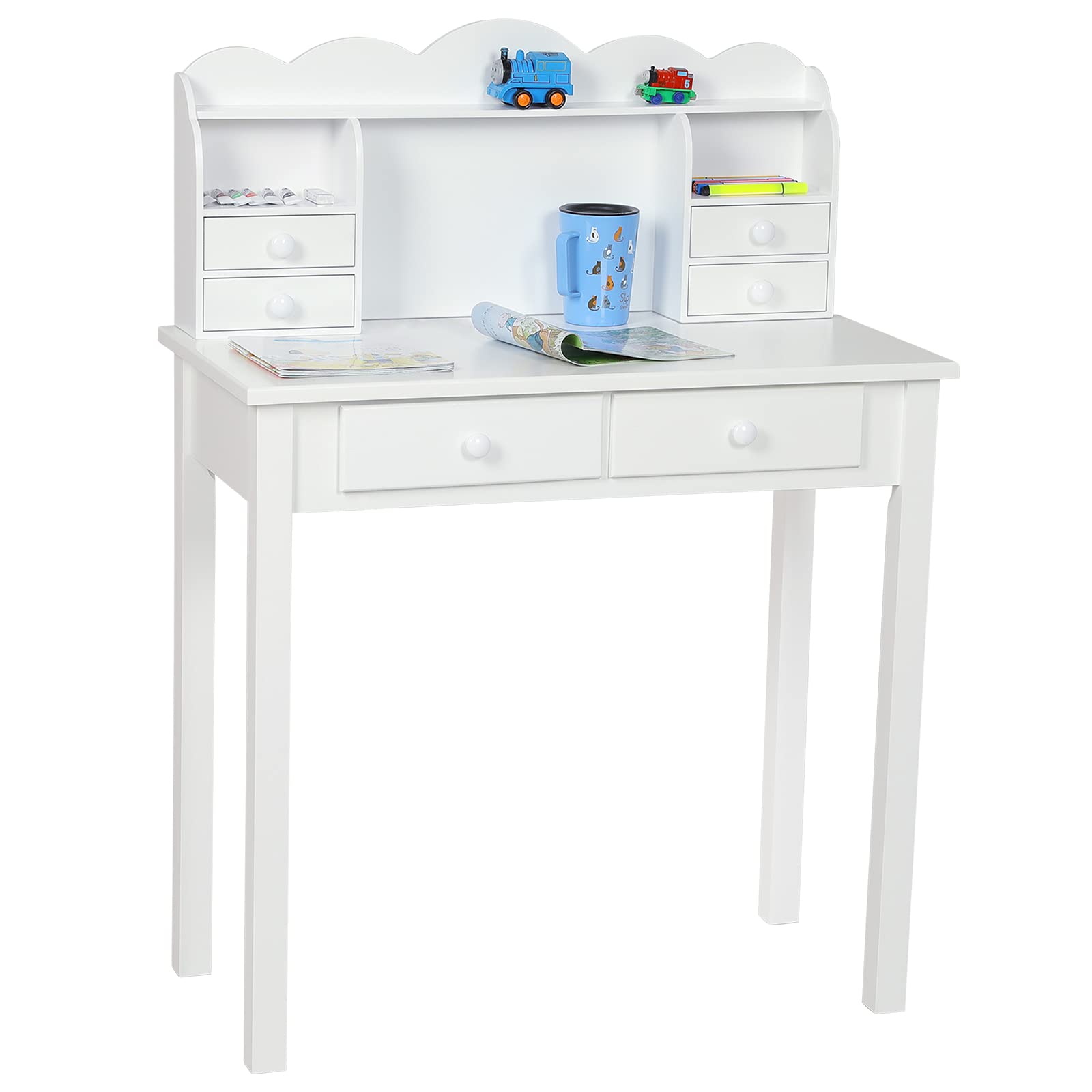 Buy ADORNEVE 31.5in Wooden Kids Writing Desk for Home Office Study Modern Simple Small White