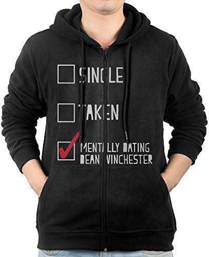 JOYLIAN Sweatshirt Hoodie With Pocket Zipper For Womens Mens Mentally Dating Dean Winchester Cool Pullover Blouse Sweatshirt