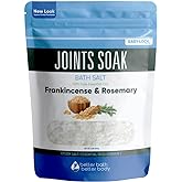 Joints Soak Bath Salt 32 Ounces Epsom Salt with Natural Rosemary, Frankincense and Peppermint Essential Oils Plus Vitamin C in BPA Free Pouch with Easy Press-Lock Seal