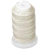 Simply Silk Beading Thread Cord Size E Ecru 0.0128 Inch 0.325mm Spool 200 Yards for Stringing Weaving Knotting