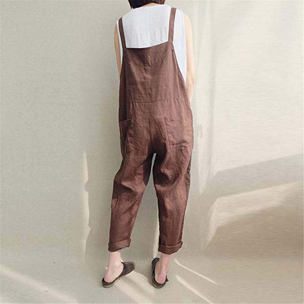 Women's Baggy Wide Leg Overalls Casual Jumpsuit Rompers Harem Pants: Clothing