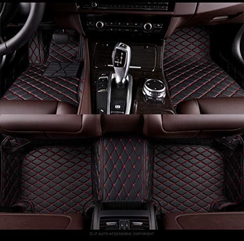 Summir Fit for Mercedes-Benz E-Series W211 2006-2008 Leather Car Floor Mats Waterproof Mat (Black/red)