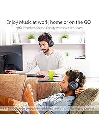 Avantree   Auriculares inalámbricos Bluetooth 4.1 con micrófono y manos libres, APTX de baja latencia, audio rápido para TV o PC, con NFC, modo con cable, Audition Pro