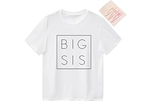 Ouliycoqi Toddler Girls Big Sister Short Sleeve Tees 3Hairclips Matching Siblings Letter Printed Big Sis T-Shirt Novelty Gift