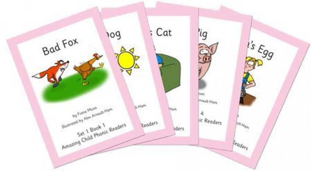 Pack of 5 Phonics Readers Set 1 Simple Phonics Books to allow a child to gain confidence at their own pace