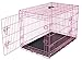 Internet's Best Wire Dog Crate for Dogs - Double Door Metal Steel Crate, Indoor Folding & Collapsible Cage, Secure & Durable, Portable Travel Kennel, Ideal for Home Use - Pink, 36 Inches