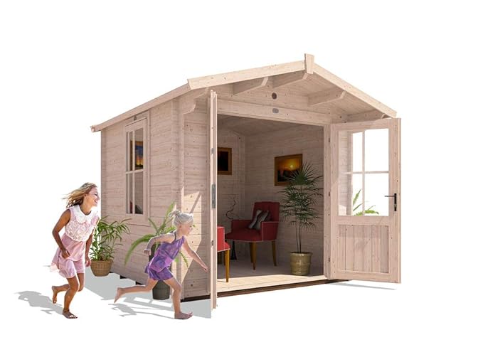 Dunster House Garden Log Cabin Home Office Man Cave With Toughened