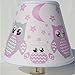 Pink Owl Night Lights/Owl Nursery Decor with Stars and Moons (Pink Owl Night Light)